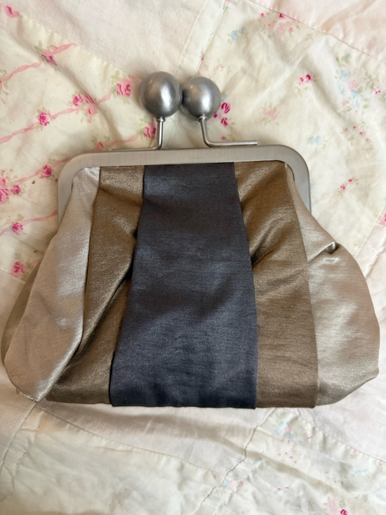 Bath & Body Works Handbags - Bath & Body Works Giant Black and Silver Clutch